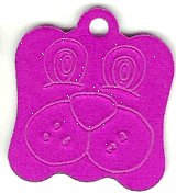 Pink Dog face pet tag