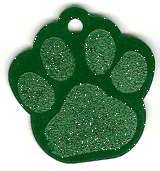 Green Dog Paw pet tag